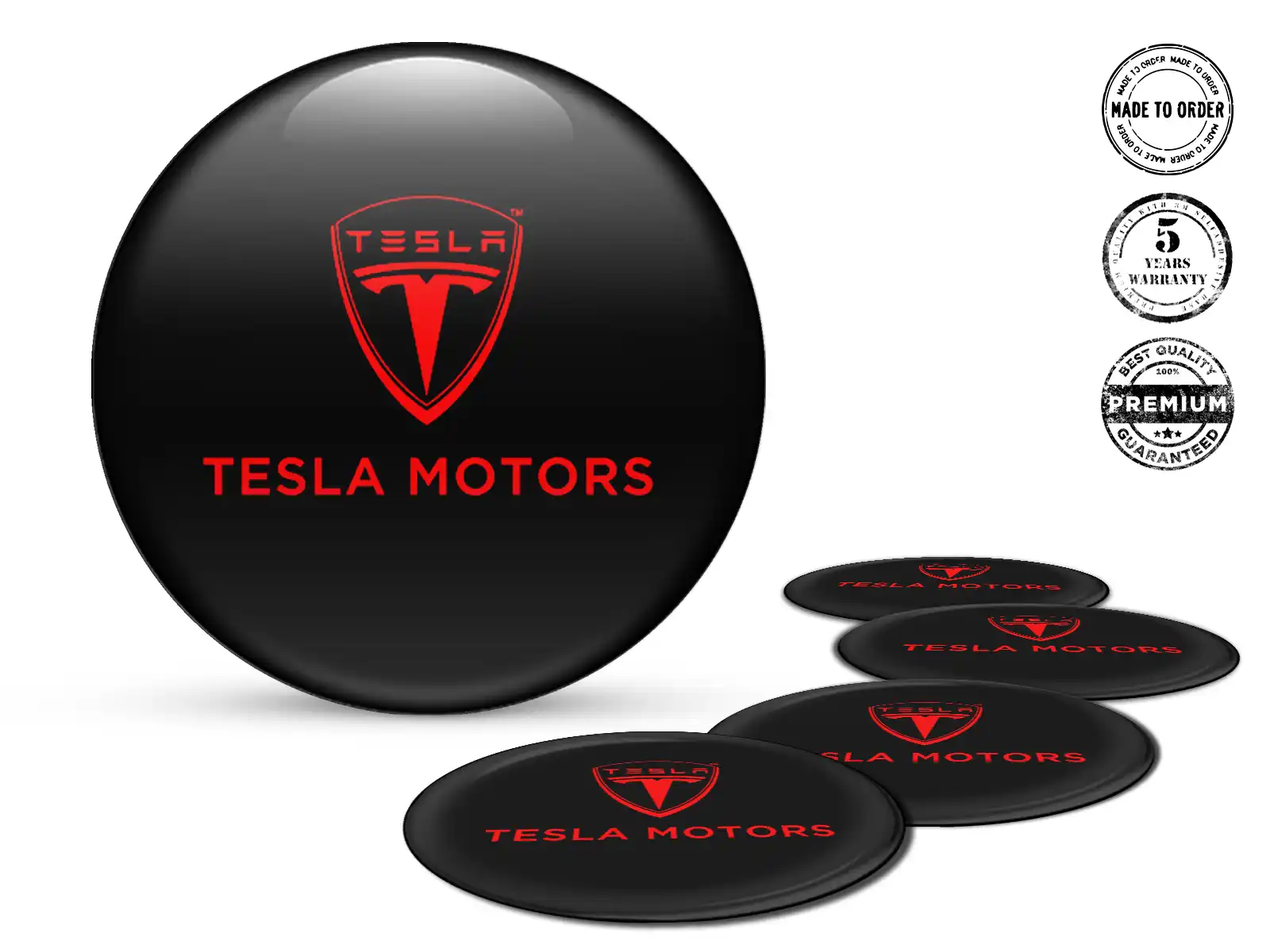 Tesla Wheel Badges Style Premium Epoxy Stickers